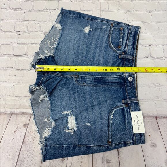 NWT Abercrombie & Fitch Women High Rise Mom Jean Shorts Size 32/14 Denim C056 -9 - Picture 5 of 16